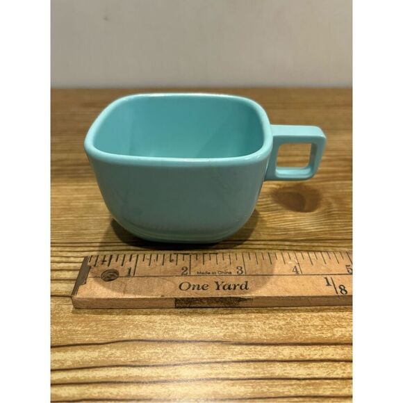 Aqua MCM Melamine Coffee Mugs- BROOKPARK -Set of 6-Mid Century Modern Vintage - Picture 6 of 6